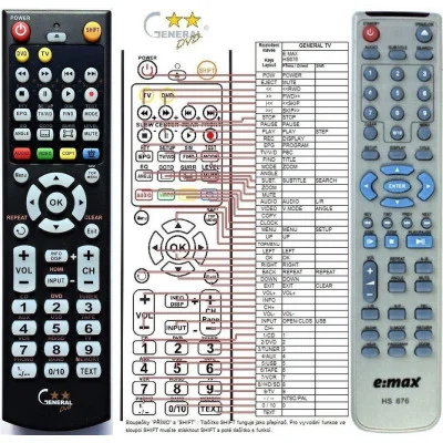 E-MAX HS676 - dálkový ovladač - náhrada kompatibilní