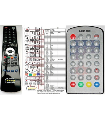 LENCO TFT-711 - dálkový ovladač - náhrada kompatibilní