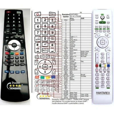 HANTAREX PD42SG,  LCD40SGBTV - dálkový ovladač - náhrada kompatibilní