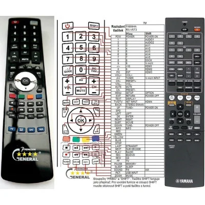 YAMAHA RAV522 - dálkový ovladač - náhrada kompatibilní