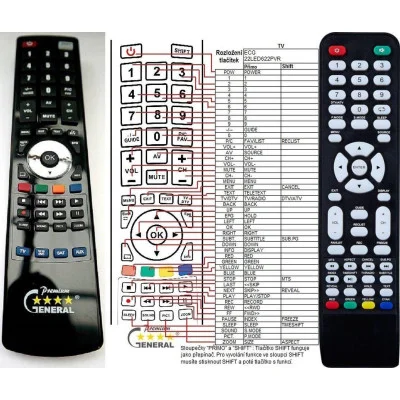 SmartTech LE-1919, LE-2019DC, LE-2219, LE-2419D, LE-2822, LE-32D7, LE-32D11, LE-3918, LE-4318, LE-5018, LE-6519 - dálkový ovlada