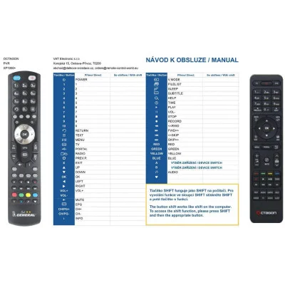 OCTAGON XP1000 plus  - dálkový ovladač - náhrada kompatibilní