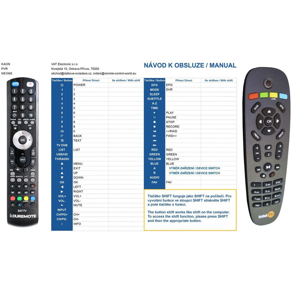 More about KAON TOTAL TV NS1040 - dálkový ovladač náhrada kompatibilní