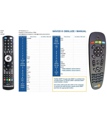 KAON TOTAL TV NS1040 - dálkový ovladač - náhrada kompatibilní