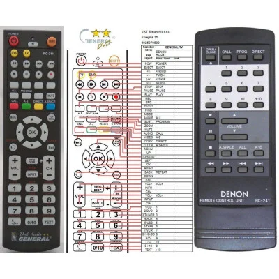 DENON RC-241 - dálkový ovladač - duplikát kompatibilní