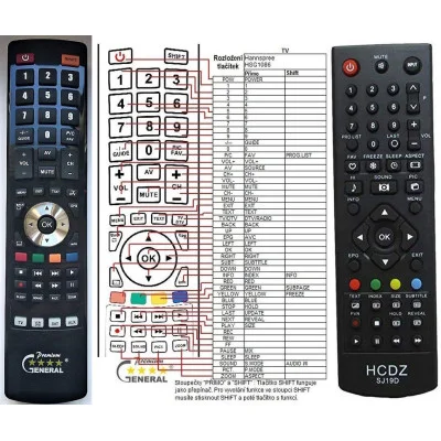 Hannspree HCDZ-SJ19D - dálkový ovladač - náhrada kompatibilní