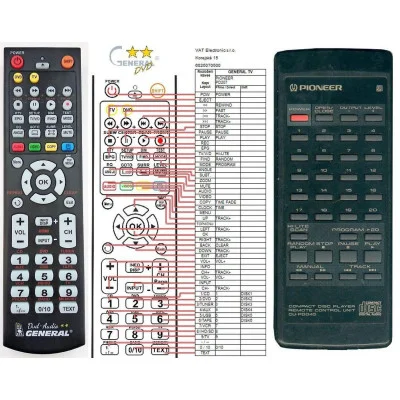 PIONEER CU-PD045 - dálkový ovladač - náhrada kompatibilní