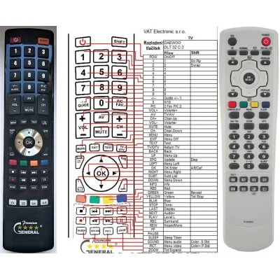 DAEWOO R-54B02 - dálkový ovladač - náhrada kompatibilní