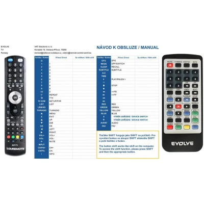 EVOLVE RELAX, SWING, TANGO, TWIST, CORONA - dálkový ovladač kompatibilní