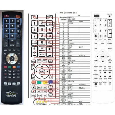 MEDION MD21097 - dálkový ovladač - náhrada kompatibilní