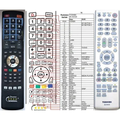 TOSHIBA SE-R0330 - dálkový ovladač - náhrada kompatibilní