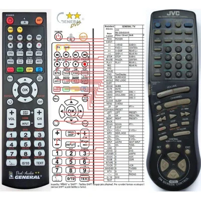JVC RMSR884RU - dálkový ovladač - náhrada kompatibilní