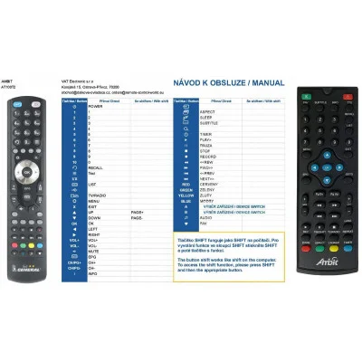 Ambit AT100T2 dálkový ovladač náhradní kompatibilní