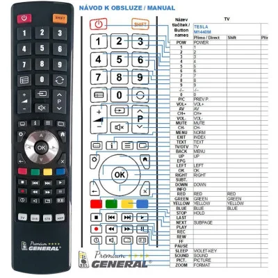 TESLA M1400M - dálkový ovladač - náhrada kompatibilní
