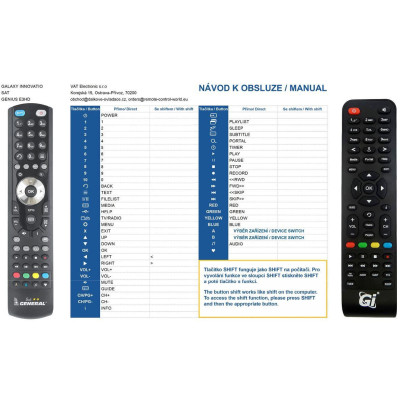 GALAXY INNOVATIONS Genius E3HD - dálkový ovladač náhrada kompatibilní