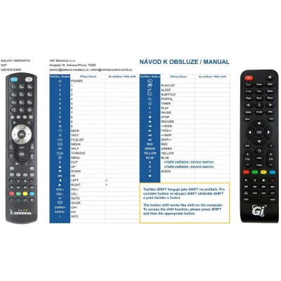 GALAXY INNOVATIONS Genius E3HD - dálkový ovladač náhrada kompatibilní