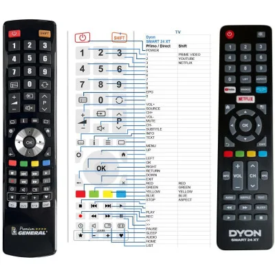 DYON Smart 24 XT, Smart 43 XT, Smart 65 XT - dálkový ovladač náhrada kompatibilní