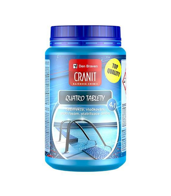 Multifunkční tablety pro chlorovou dezinfekci bazénové vody CRANIT Quatro 4v1 1kg