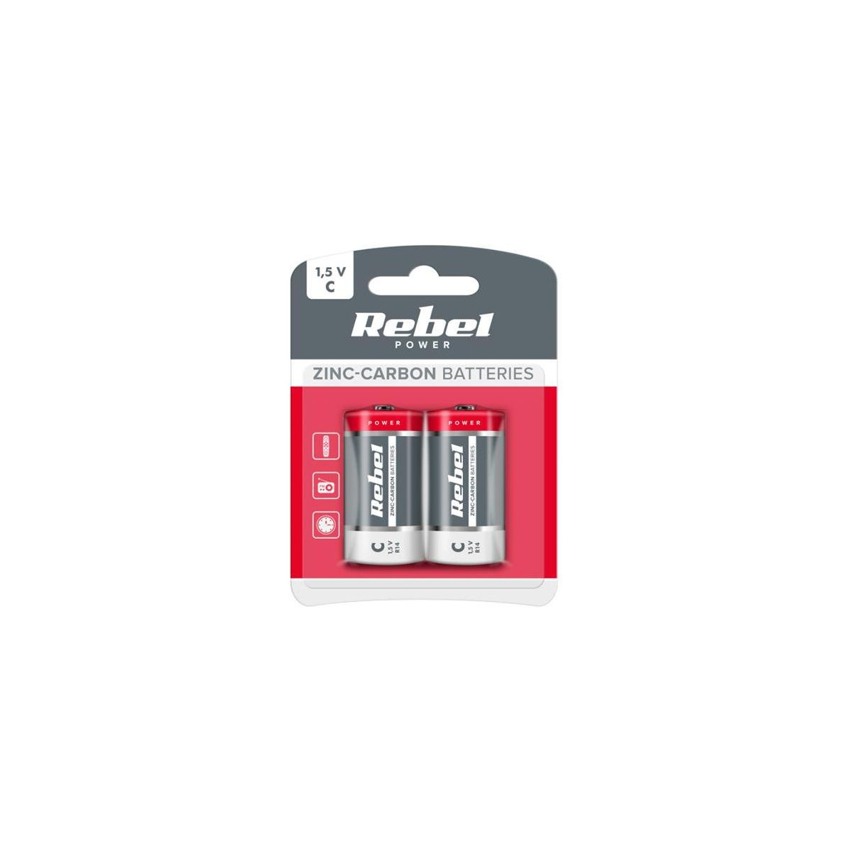 Baterie C (R14) Zn-Cl REBEL 2ks / blistr BAT0083B