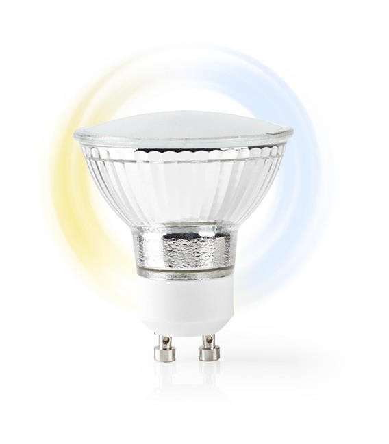 Smart LED žárovka GU10 5W bílá NEDIS WIFILW10CRGU10 WiFi Tuya