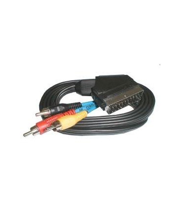 Kabel Scart - 3 x CINCH konektor + přepínatelný 1,