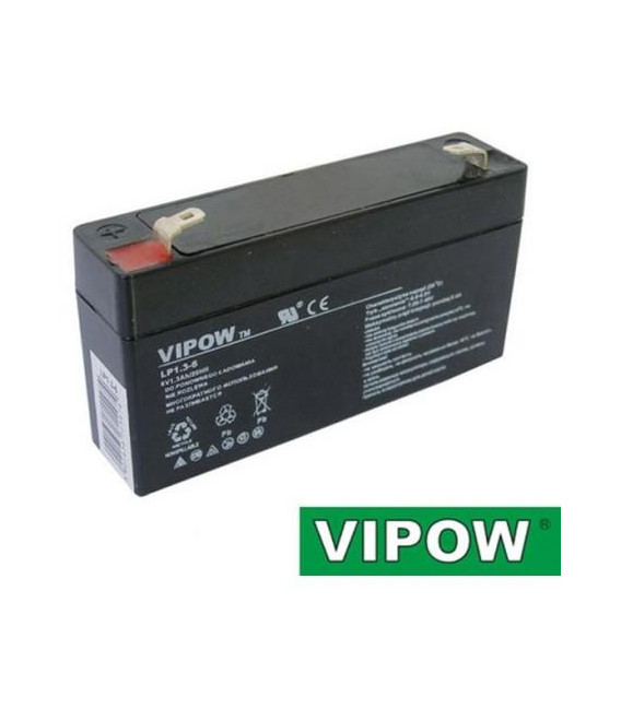 Baterie olověná 6V/ 1,3Ah VIPOW bezúdržbový akumul