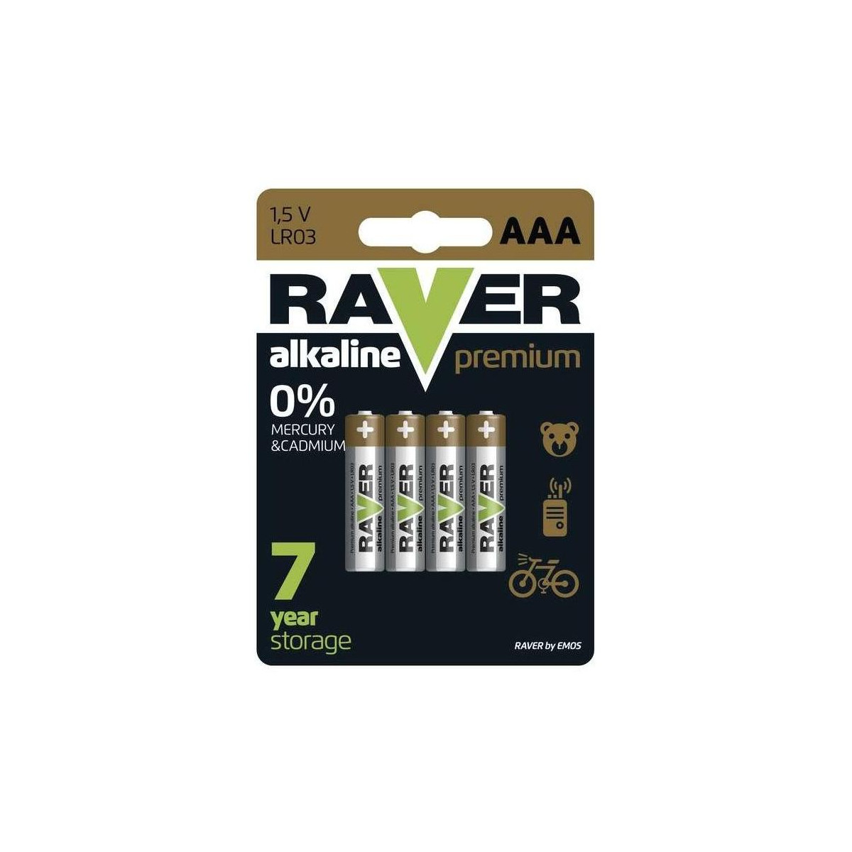Baterie RAVER PREM LR03 (AAA) 4 kusy