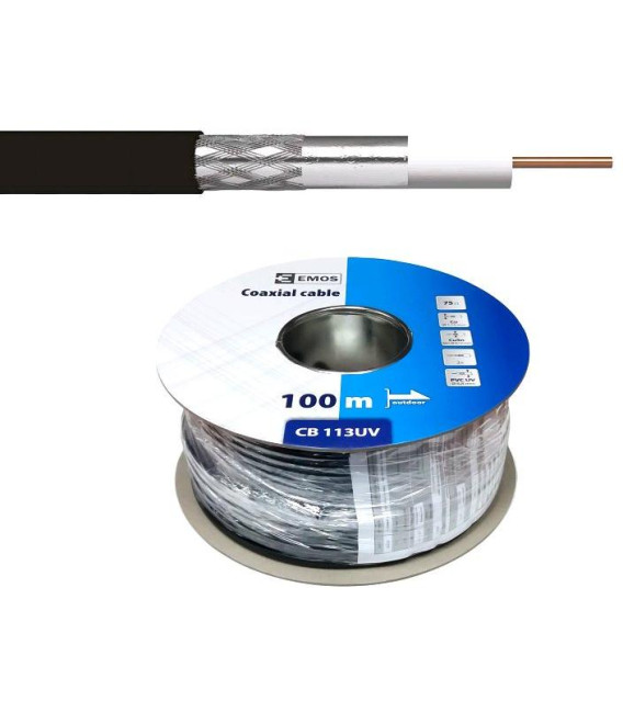 Koaxiální kabel Emos CB113UV / 100m / 6,8 mm venko
