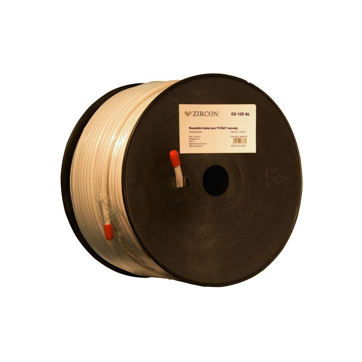 Viac oKoaxiální kabel Zircon CCS 125 AL / 100 m / 6,8mm