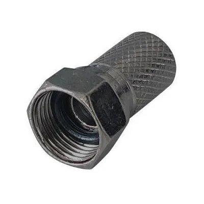 Konektor F 6.8mm Gum. Kroužek, Černý