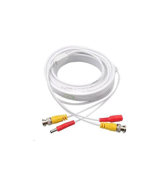 Kabel Koaxiální S BNC + Napájení 50 Metrů Bílý