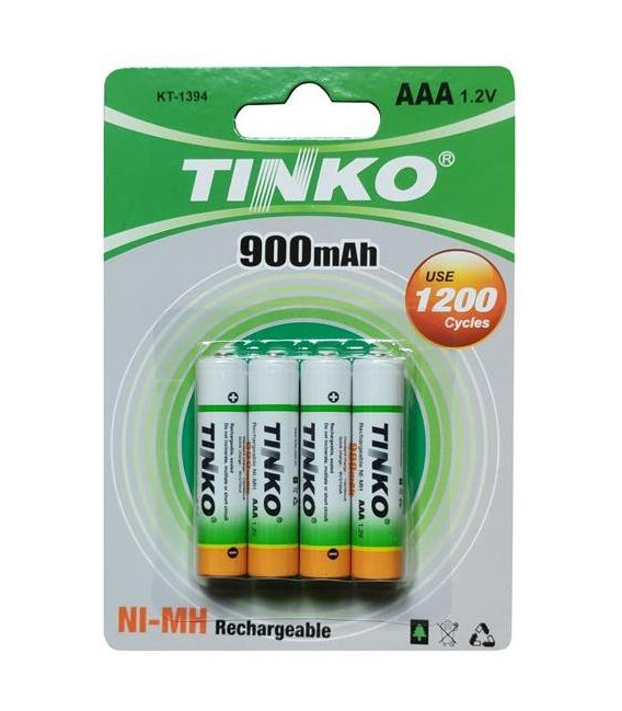 Baterie AAA (R03) nabíjecí 1,2V/900mAh TINKO NiMH 4ks