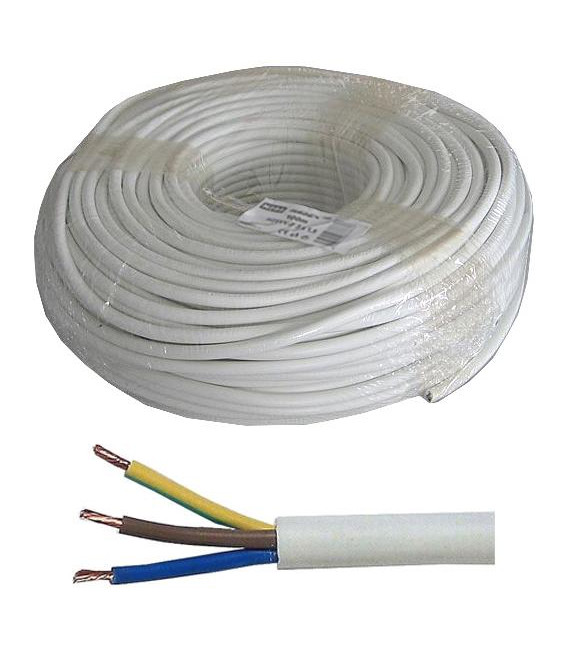 Kabel 3x1,5mm2 kulatý 230V H05VV-F (CYSY), balení 100m