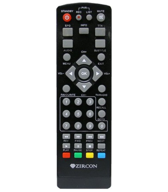 ZIRCON dálkový ovladač pro DVB-T T-hd / T2-hd