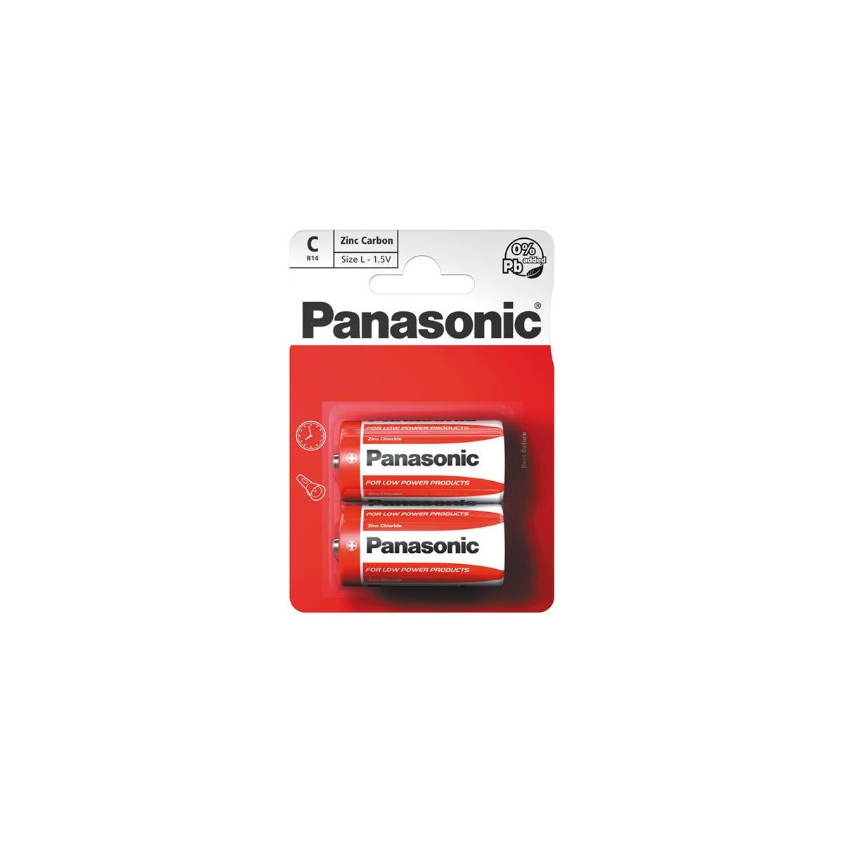 Baterie C (R14) Zn-Cl PANASONIC Red 2ks / blistr