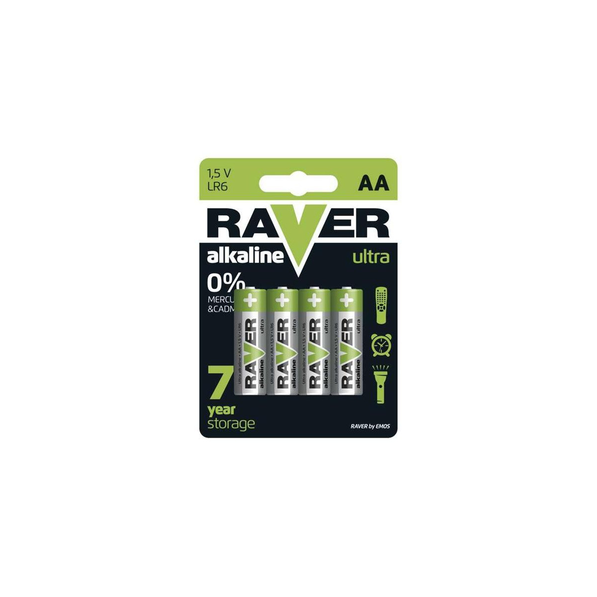 Baterie AA (R6) alkalická RAVER 4ks