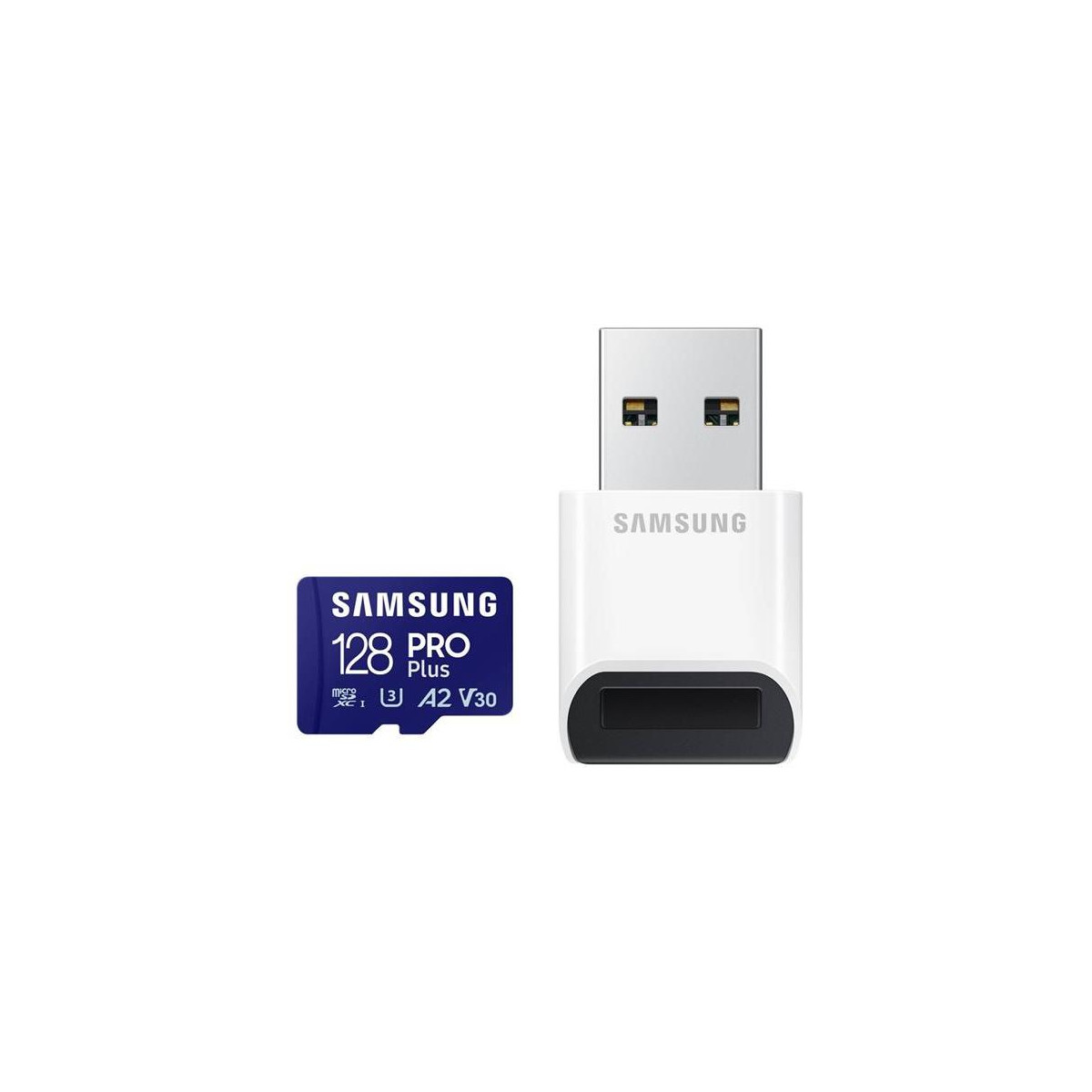 Karta paměťová SAMSUNG PRO Plus microSDXC 128 GB U3 A2 V30 se čtečkou