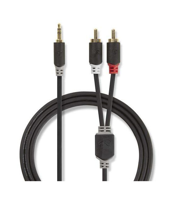 Kabel Jack 3,5mm stereo/2x Cinch 10m NEDIS CABW22200AT100