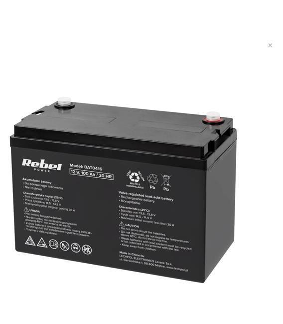 Baterie olověná 12V 100Ah REBEL BAT0416