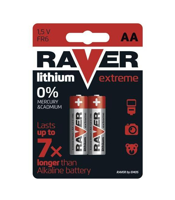 Baterie lithiová AA R6 1,5V RAVER 2ks