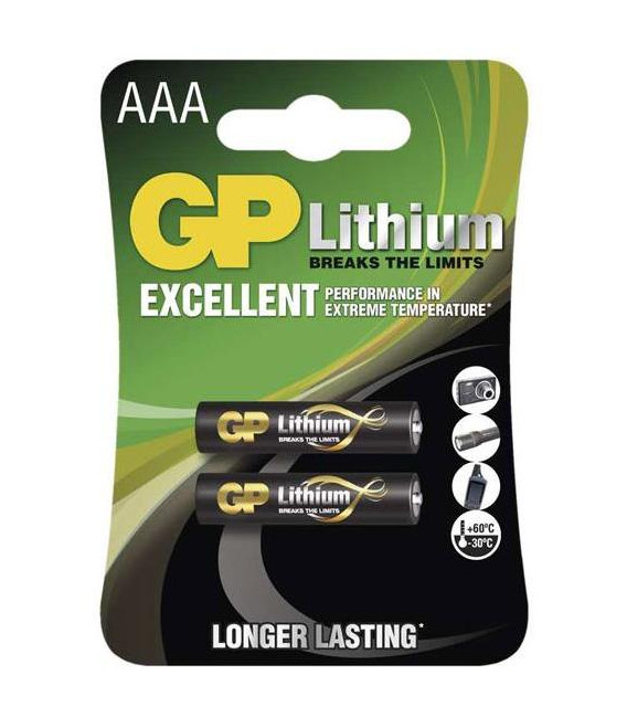 Baterie lithiová AAA R03 1,5V GP 2ks