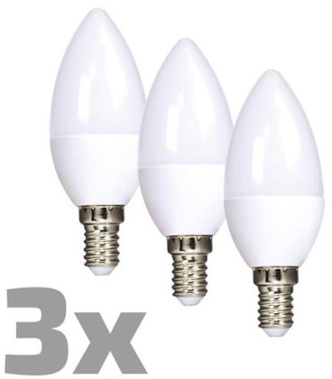 Žárovka LED E14 6W bílá teplá ECOLUX SOLIGHT WZ431-3 3ks