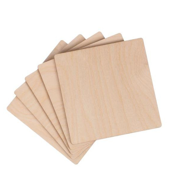 Dřevěné destičky SIXTOL Creative Wood Set 5 5ks 10x10cm