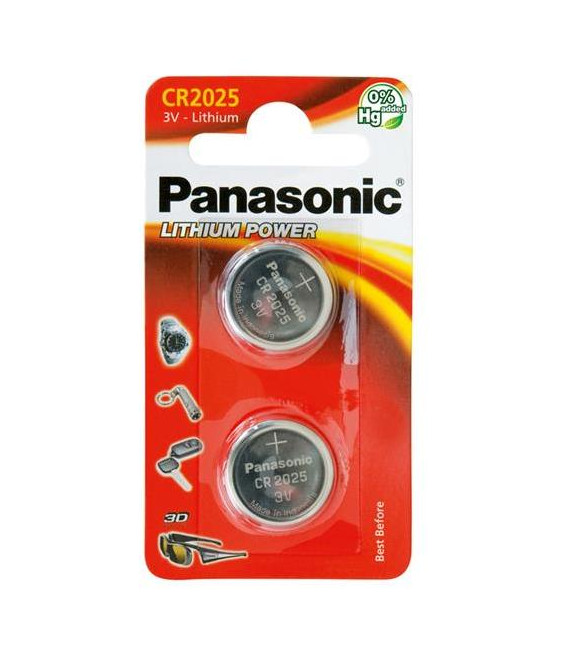 Baterie CR2025 PANASONIC lithiová 2ks / blistr