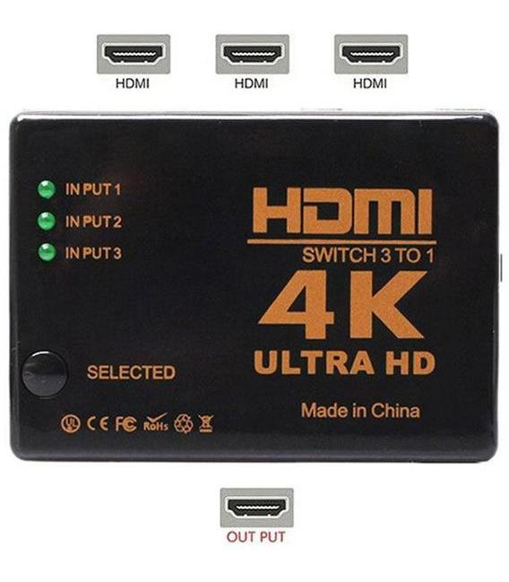 Přepínač 3x HDMI - 1x HDMI HADEX UH-301