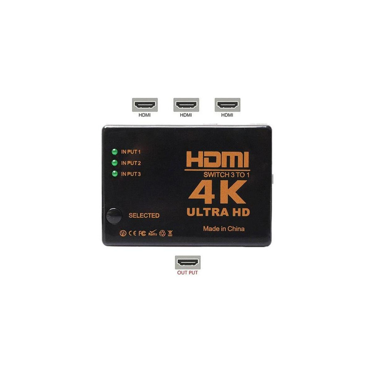 Viac oPřepínač 3x HDMI - 1x HDMI HADEX UH-301