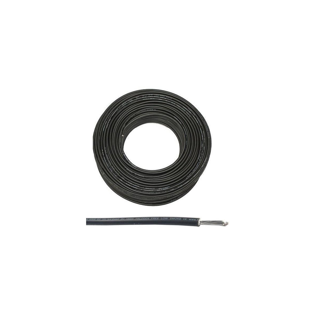 Solární kabel 10mm2, 1500V, černý, 100m
