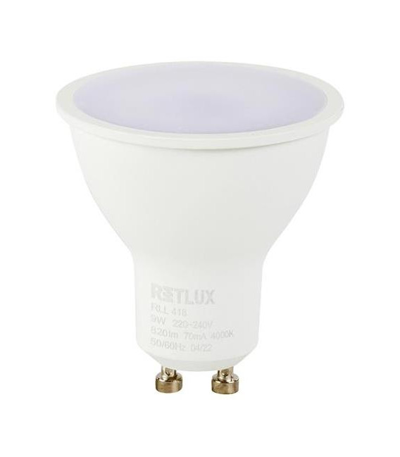 Žárovka LED GU10 9W bílá přírodní RETLUX RLL 418