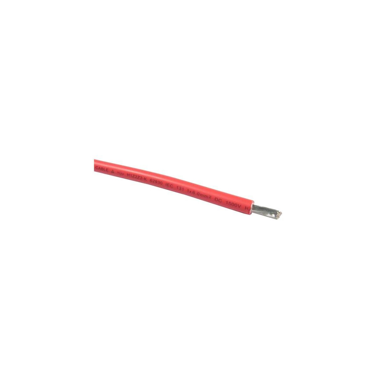 Solární kabel 6mm2, 1500V, červený