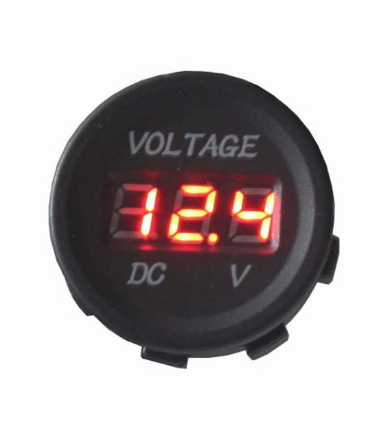 Panelové měřidlo DV34530 voltmetr 6-30V červený